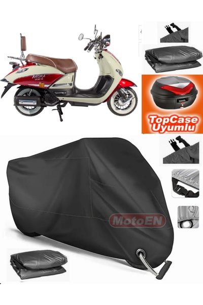 MotoEN قفل أسود متوافق مع Arora AR 150T-N2 Nostalji Tarpaulin Topcase Back Ba...