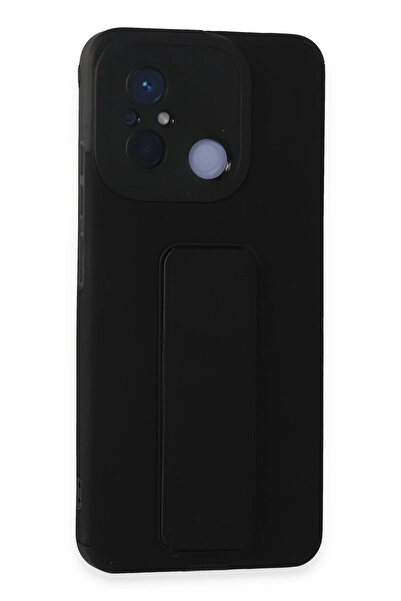 NewFace حافظة هاتف Xiaomi Redmi 12C مصنوعة من السيليكون مع حامل كبير - أسود 1...