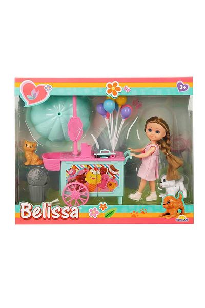 Sunman Belissa Doll Ice Cream Cart and Cute Animals Play Set