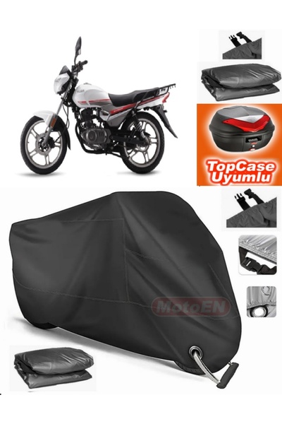 MotoEN قفل أسود متوافق مع Kuba Strike 150 من القماش المشمع Topcase الخلفي الم...