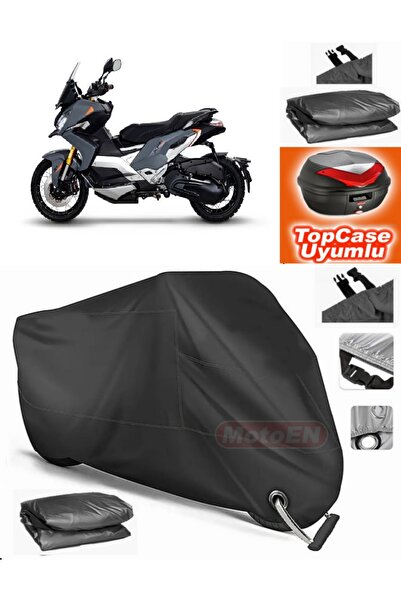 MotoEN Black Lock Compatible Peugeot Xp 400 Tarpaulin Topcase Rear Bag Compat...