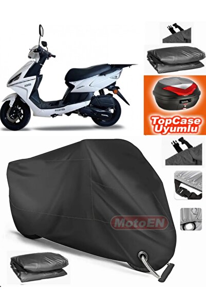 MotoEN Black Lock Compatible King Motor Ares 125 Tarpaulin Topcase Back Bag C...