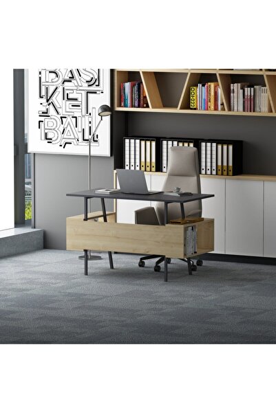 lagomood Ironi Çalışma Masası Antrasit Meşe