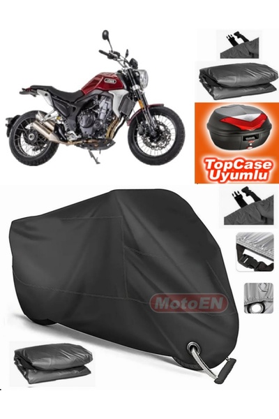 MotoEN قفل أسود متوافق مع Jawa RVM 500 Scrambler Tarpaulin Topcase Topcase مت...