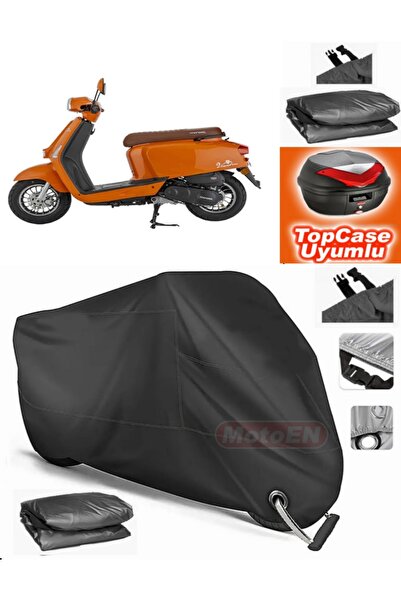 MotoEN Black Lock Compatible Mondial Virago 50 Tarpaulin Topcase Rear Bag Com...
