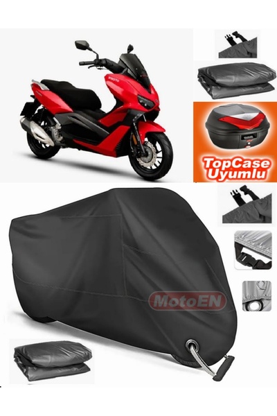MotoEN Black Lock Compatible Bumoto/Jinling Regnum 250Cc Tarpaulin Topcase To...
