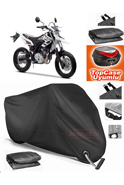 MotoEN Black Lock Compatible Yamaha Wr 125 R Tarpaulin Topcase Rear Bag Compa...