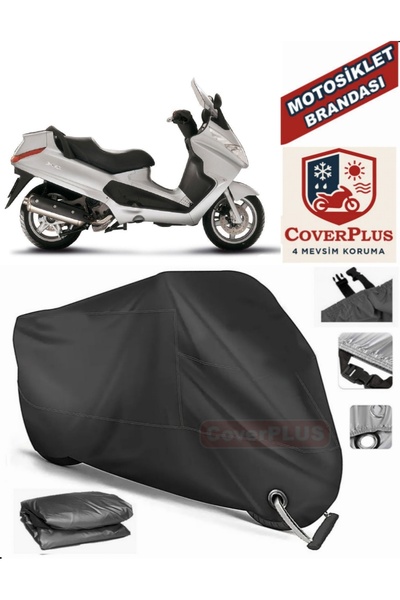 MotoEN Black Lock Compatible Piaggio X8 400 Ie Motor Tarpaulin Motorcycle Tar...