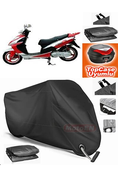 MotoEN Black Lock Compatible Mondial 151 Rs Tarpaulin Topcase Rear Bag Compat...