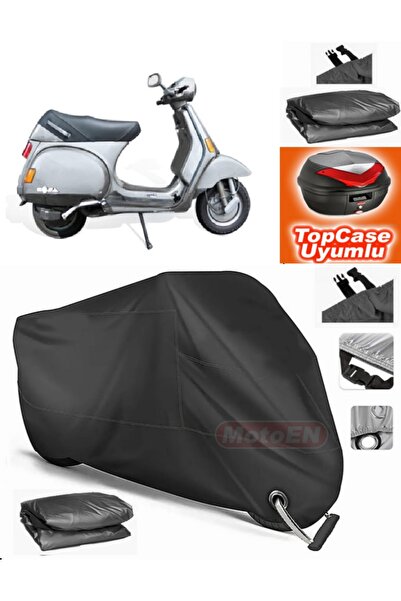 MotoEN Black Lock Compatible Vespa Cosa 200 Tarpaulin Topcase Rear Bag Compat...