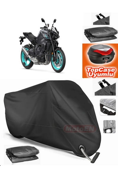 MotoEN Black Lock Compatible Yamaha Mt-10 Sp Tarpaulin Topcase Rear Bag Compa...