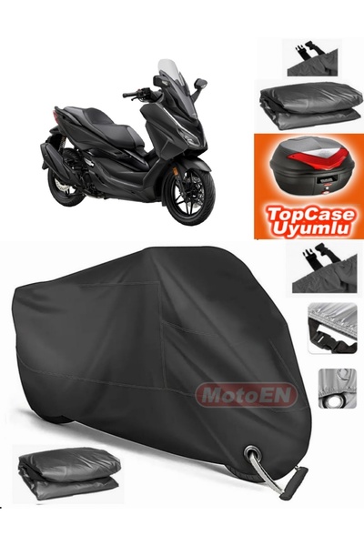 MotoEN قفل أسود متوافق مع Honda NSS250 (Forza 250) من القماش المشمع Topcase ا...