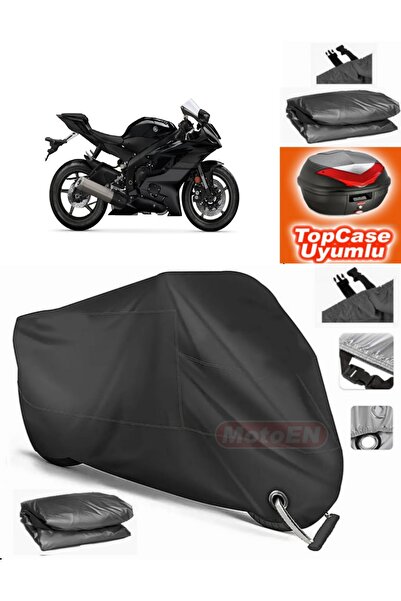 MotoEN قفل أسود متوافق مع Yamaha YZF R6 من القماش المشمع Topcase الخلفي المتو...