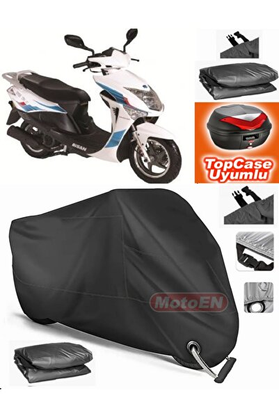 MotoEN Black Lock Compatible Bisan Nysa 150 Tarpaulin Topcase Back Bag Compat...