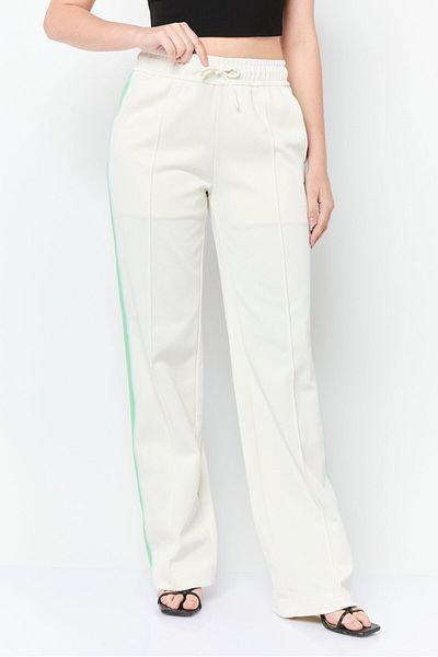 Esprit Women Regular Fit Embroidered Fleece Pants, Beige