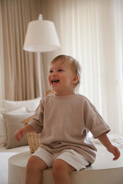 Oh La La Koala For Little Ones Mink Crew Neck Oversize T-Shirt Baby - Kids