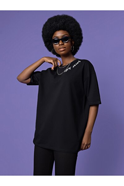 Loft Oversize Γυναικείο Tshirt Σκούρο μανίκι