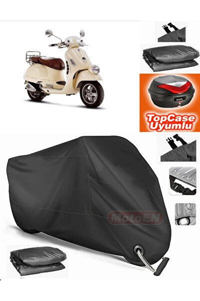 MotoEN Black Lock Compatible Vespa Gtv 250 Ie Tarpaulin Topcase Rear Bag Comp...