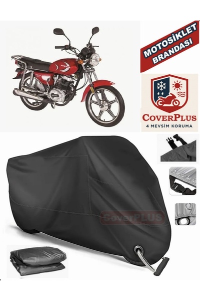 MotoEN Black Lock Compatible Bisan Atlas 125 Motor Tarpaulin Motorcycle Tarpa...