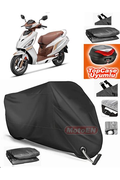 MotoEN قفل أسود متوافق مع Hero Dash 125 من القماش المشمع Topcase الخلفي المتو...
