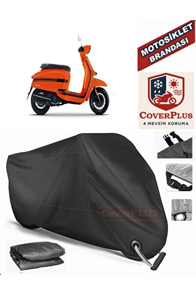 MotoEN Black Lock Compatible Lambretta V125 Special Motor Tarpaulin Motorcycl...
