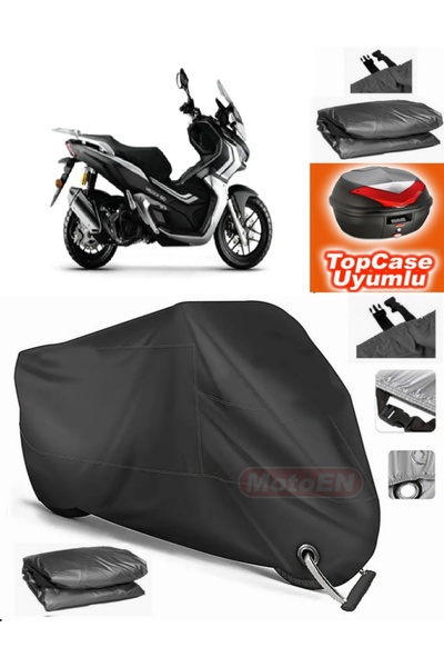 MotoEN قفل أسود متوافق مع Rks Velloce 150 قماش القنب Topcase الخلفي حقيبة متو...