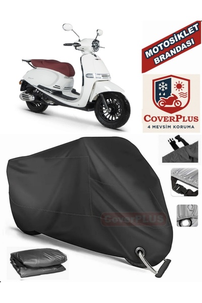 MotoEN Black Lock Compatible Rks Galaxy Gold 125 Motor Tarpaulin Motorcycle T...