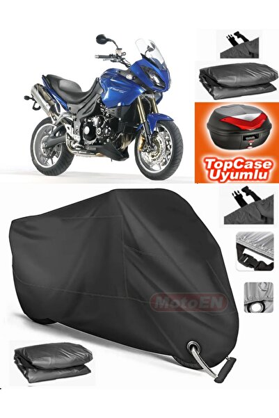 MotoEN Black Lock Compatible Triumph Tiger 1050 Tarpaulin Topcase Rear Bag Co...