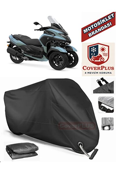 MotoEN Black Lock Compatible Yamaha Tricity 300 Motor Tarpaulin Motorcycle Ta...