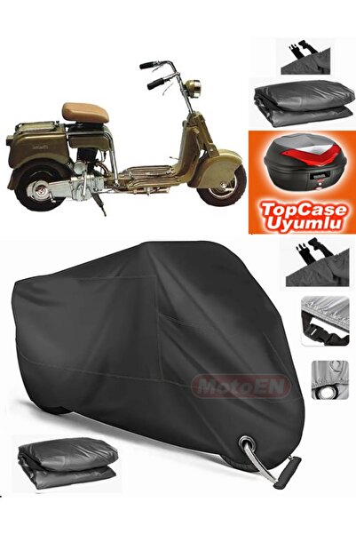 MotoEN قفل أسود متوافق مع Lambretta Innocenti Tarpaulin Topcase الخلفي المتوا...