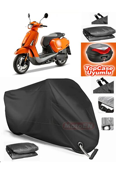 MotoEN قفل أسود متوافق مع Kymco Like 50 قماش القنب Topcase الخلفي حقيبة متواف...