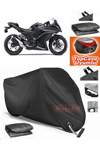 MotoEN قفل أسود متوافق مع Kawasaki Ninja 300 Canvas Topcase Rear Bag متوافق م...