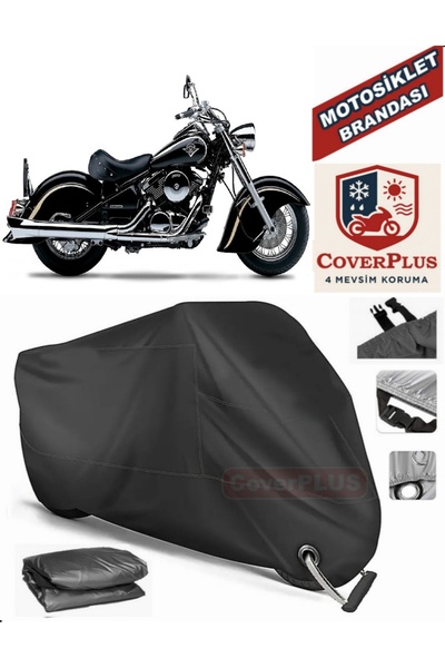 MotoEN قفل أسود متوافق مع Kawasaki VN 800 Drifter Motor القماش المشمع للدراجا...