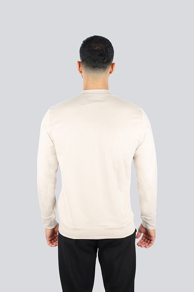 PAUL&SHARK Men's Regular Fit Logo Detailed Round Neck Long Sleeve Cotton Beige Sweatshirt 25411881 -348