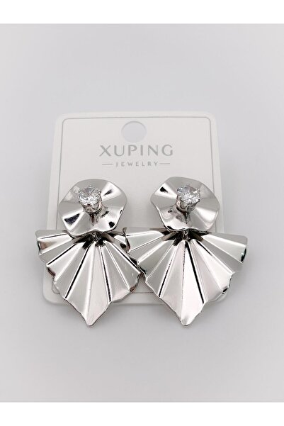 Trinos Steel Earrings Stone Fan Earrings