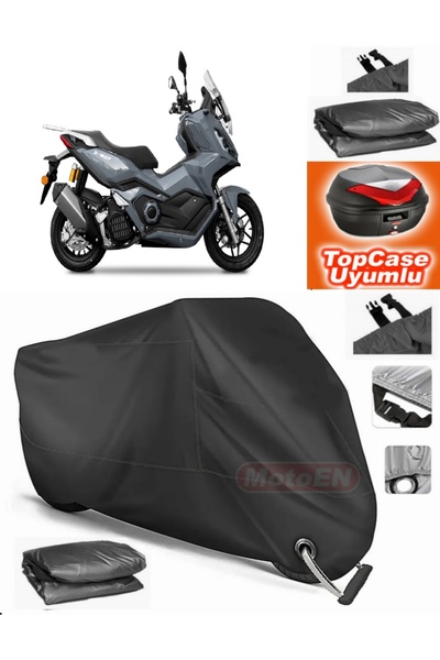 MotoEN Black Lock Compatible Yuki Xway 125 Tarpaulin Topcase Rear Bag Compati...