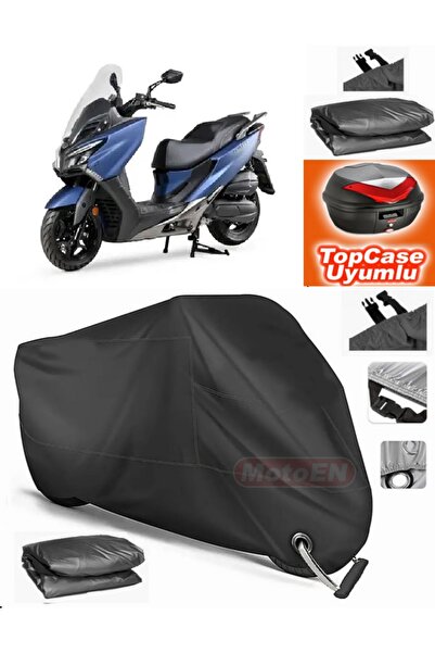 MotoEN Black Lock Compatible Kymco Xtown 250I Tarpaulin Topcase Rear Bag Comp...