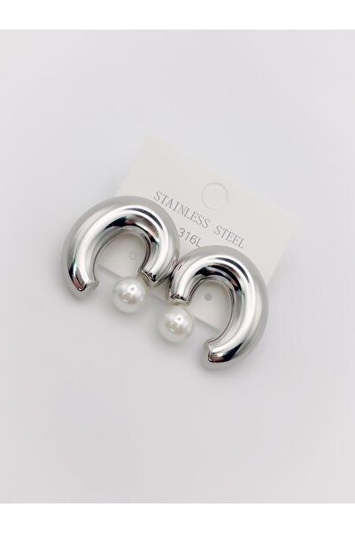 Trinos Steel Earrings Pearl Design Earrings
