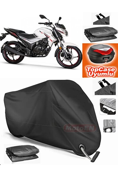 MotoEN Black Lock Compatible Rks Titanium 220 Tarpaulin Topcase Rear Bag Comp...