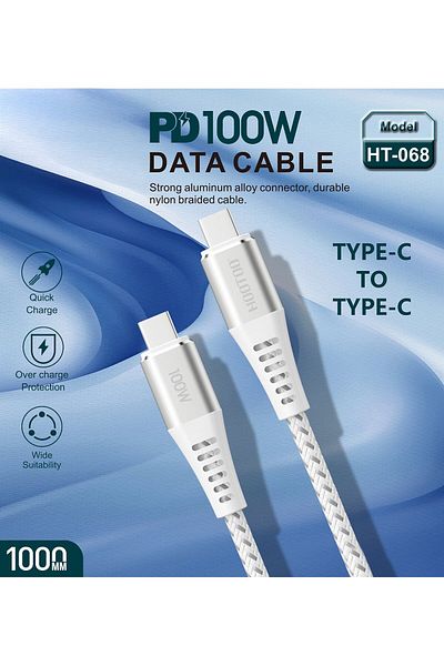 HooToo Ht-068 1 Meter Pd 100w Data Cable, White