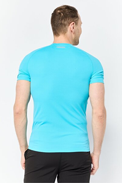 hoka Men Sportswear Fit Short Sleeve Training T-Shirt, Light Blue