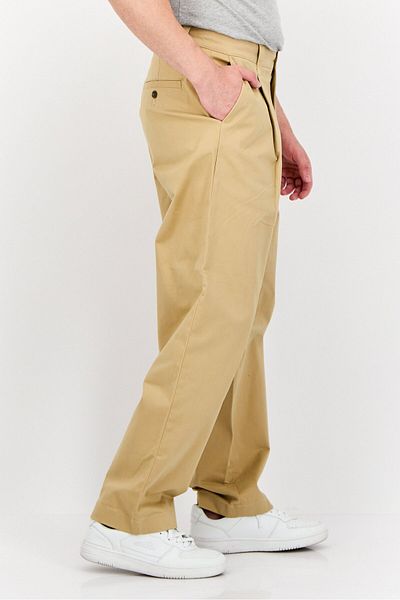 Esprit Men Straight Fit Plain Wide Leg Chino Pants, Tan