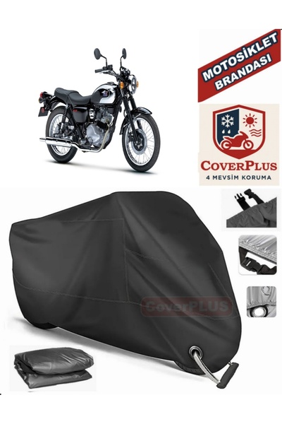 MotoEN قفل أسود متوافق مع Kawasaki MEGURO S1 Motor Tarpaulin دراجة نارية قماش...