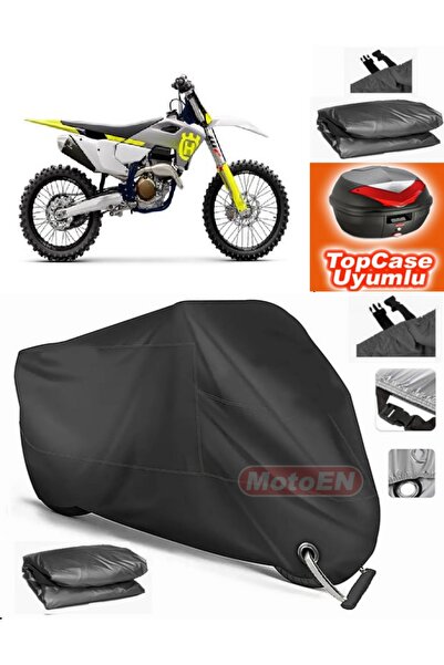 MotoEN Black Lock Compatible Husqvarna Fc 250 Tarpaulin Topcase Rear Bag Comp...