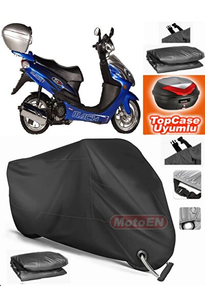 MotoEN Black Lock Compatible Bianchi Mach-1 150 Tarpaulin Topcase Rear Bag Co...