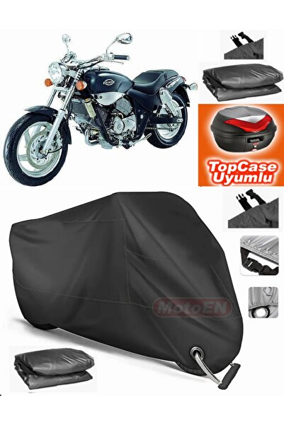 MotoEN Black Lock Compatible Kymco Venox 250 Tarpaulin Topcase Rear Bag Compa...
