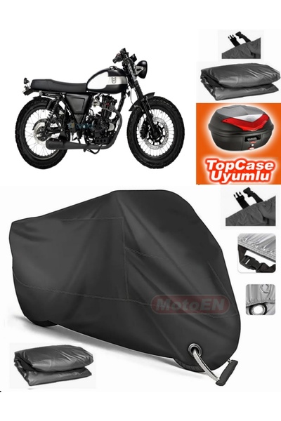 MotoEN قفل أسود متوافق مع Mutt GT SR 250 قماش القنب Topcase الخلفي حقيبة متوا...