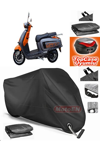 MotoEN Black Lock Compatible Apachi True 50 Tarpaulin Topcase Backpack Compat...