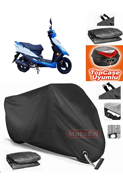 MotoEN Black Lock Compatible Apachi Alfa 50 Tarpaulin Topcase Back Bag Compat...