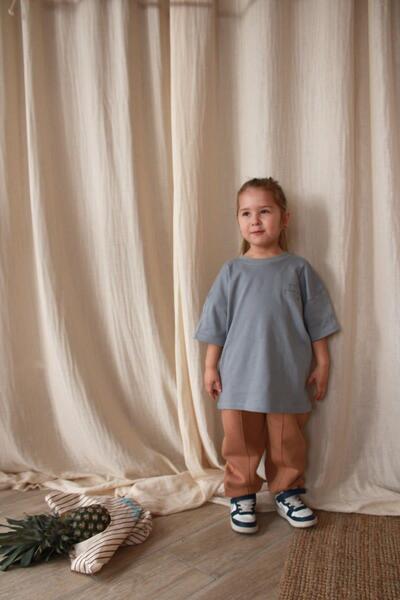 OhlalaKoala Light Gray Embroidered Oversize T-Shirt